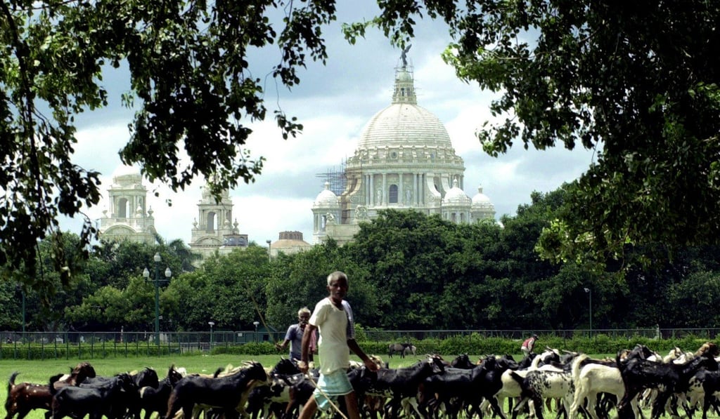 Indian shepherds in front of the Victoria Memorial in Calcutta. Photo: AFP Indian shepherds in front of the Victoria Memorial in Calcutta. Photo: AFP