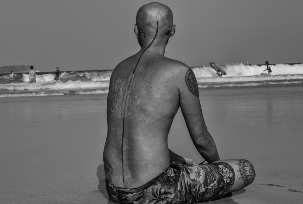 Surfers at Big Wave Bay.
