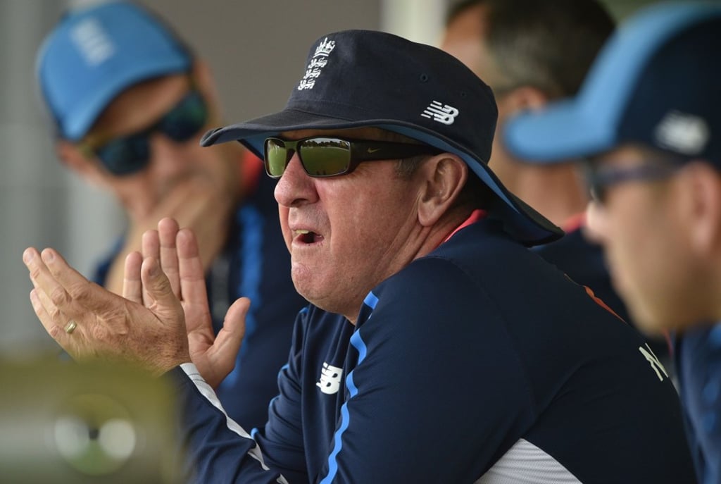 England coach Trevor Bayliss says he thinks the broadcasting of sledging is not good for the game. Photo: AFP England coach Trevor Bayliss says he thinks the broadcasting of sledging is not good for the game. Photo: AFP