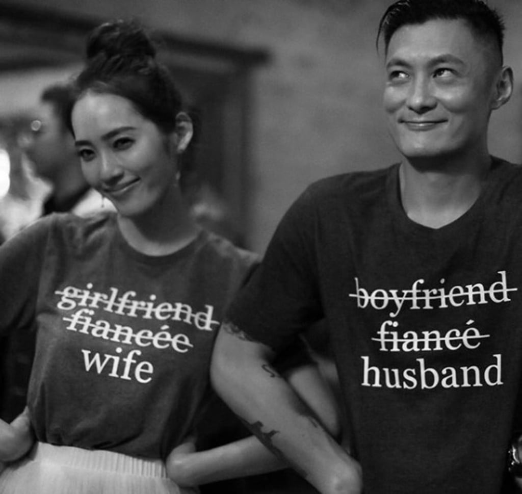 Shawn Yue marries model girlfriend Sarah Wang.