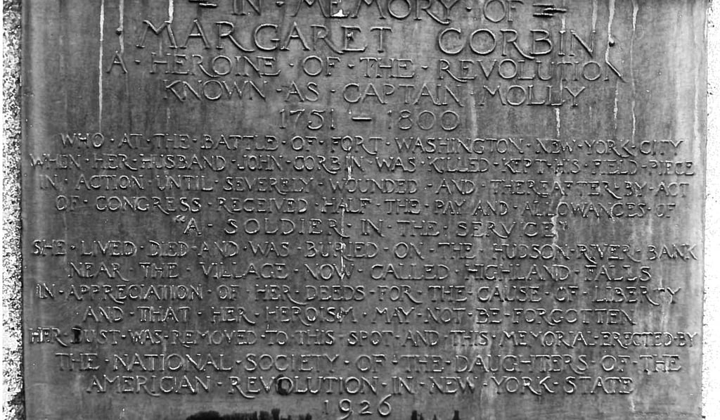 This undated photo provided by the United States Military academy in West Point, New York, shows a detail on the monument over what had been believed to be the remains of Revolutionary War hero Margaret Corbin. But the skeletal remains that were accidentally disturbed by excavators in 2016 are not Corbin’s but that of an unknown man. Photo: AP