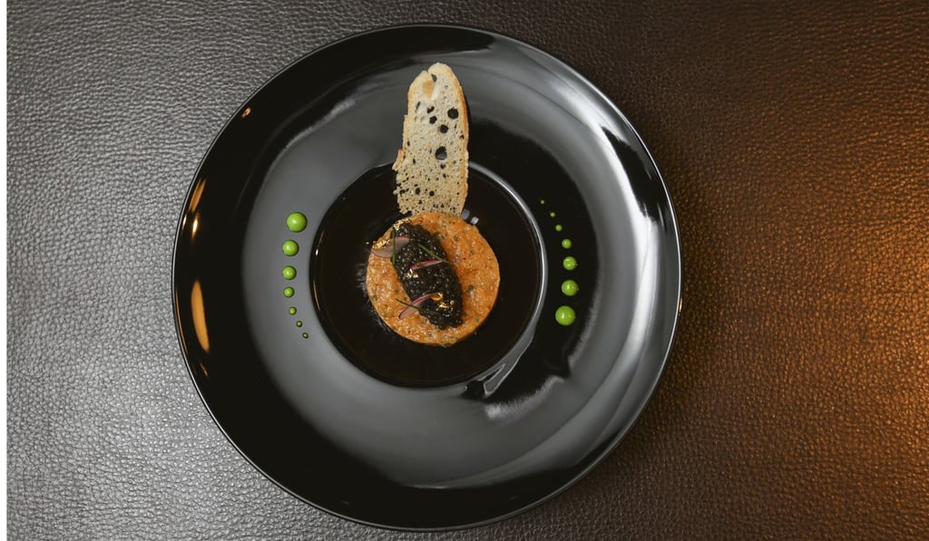 Salmon tartare, caviar imperial and wasabi emulsion at Seasons. Photo: SCMP / Xiaomei Chen