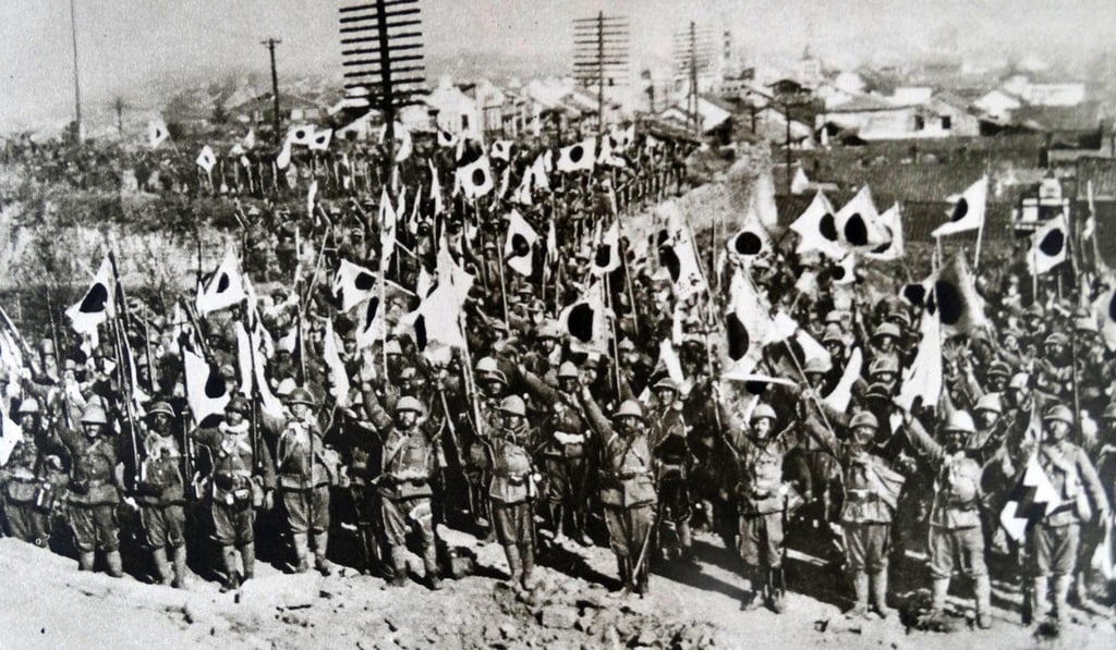 Japanese troops in Nanking after the city's conquest in 1937. File photo