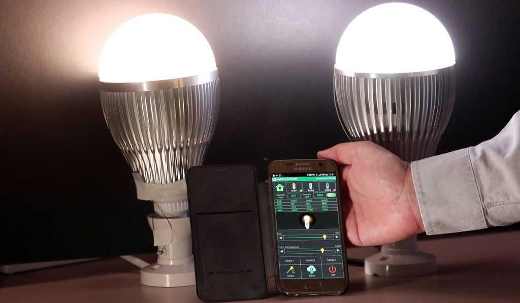 A demonstration of passive LED street lamps at the University of Hong Kong on Thursday. Photo: Jonathan Wong