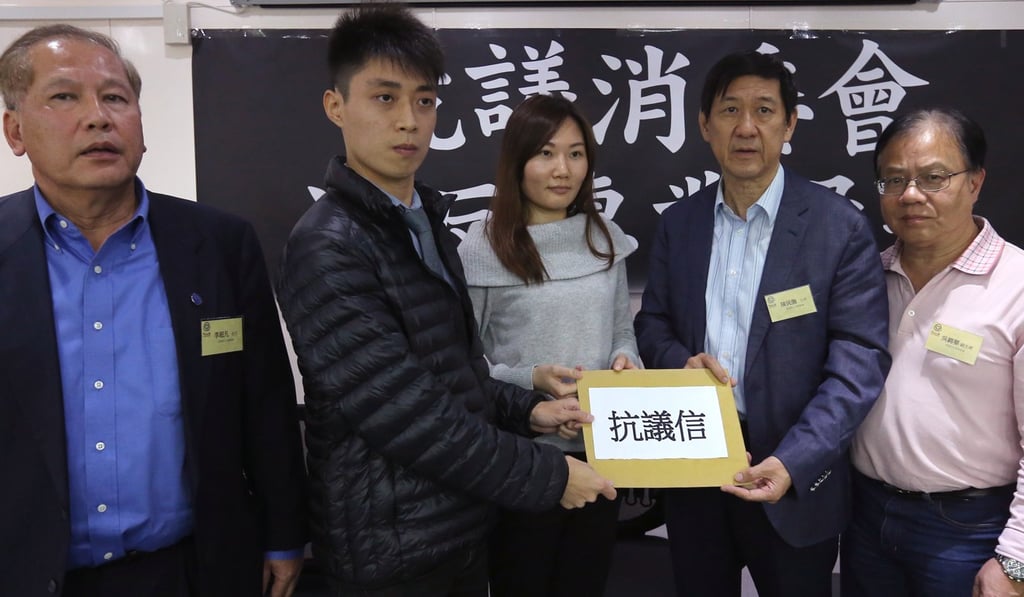Members of the Association for Taxi Industry Development wanted the Consumer Council to review its stance on legalising ride-hailing services in Hong Kong. Photo: Dickson Lee