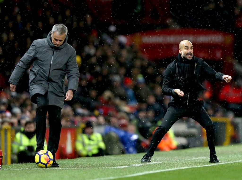 Manchester United manager Jose Mourinho conceded that the title race was probably over after defeat to Pep Guardiola’s Manchester City on Sunday. Photo: EPA