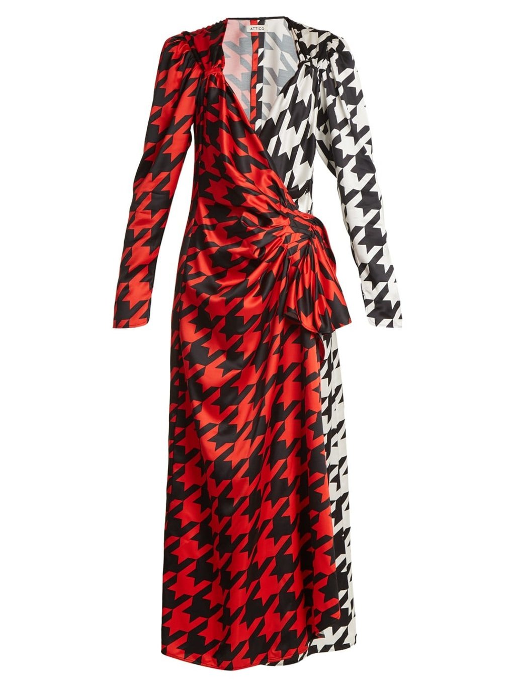 Houndstooth satin dress by Attico.
