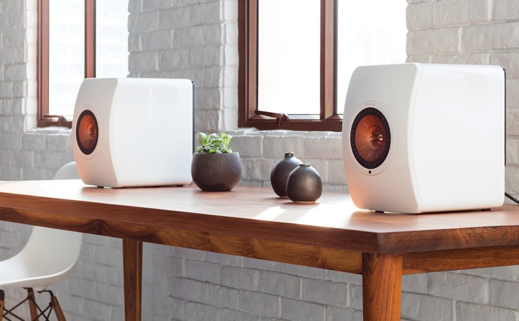 KEF’s LS50 speakers, which use intelligent technology. Photo: KEF