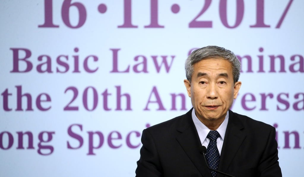Li Fei, head of the Hong Kong Basic Law Committee of the National People’s Congress Standing Committee, has indicated Beijing’s growing impatience with the absence of Article 23 legislation. Photo: Sam Tsang