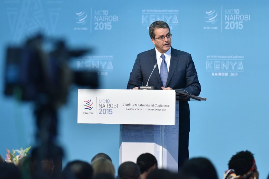 The World Trade Organisation’s director general Roberto Azevedo speaking during the 10th WTO Ministerial Conference in Nairobi, Kenya on December 16, 2015. Photo: Xinhua.