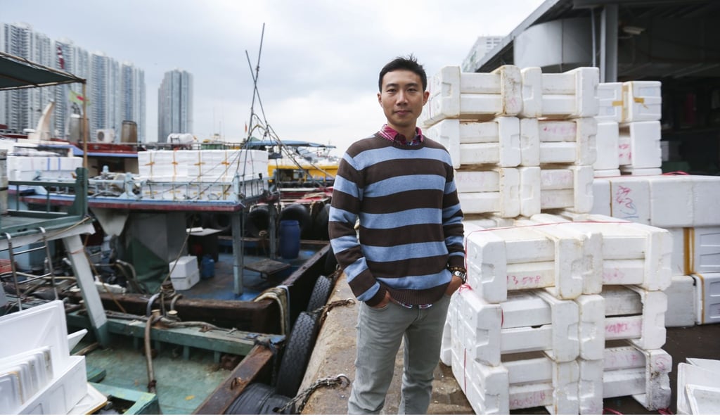 Dr Allen To, manager of oceans sustainability (WWF), visits Aberdeen Fish Market. Photo: Xiaomei Chen