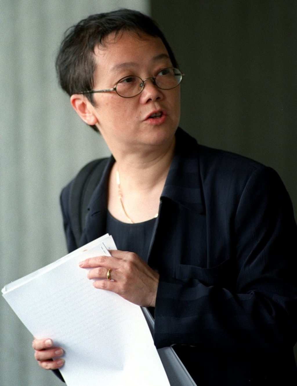 Ying Chan, former director of HKU’s Journalism and Media Studies Centre, asked if Zhang Xiang’s funding from the US military would lead to conflicts of interest in the future. Photo: David Wong