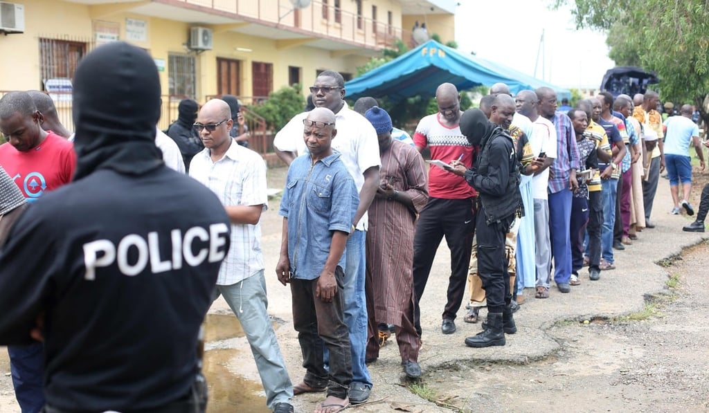 Muslim traders lining up for questioning. Photo: AFP Muslim traders lining up for questioning. Photo: AFP
