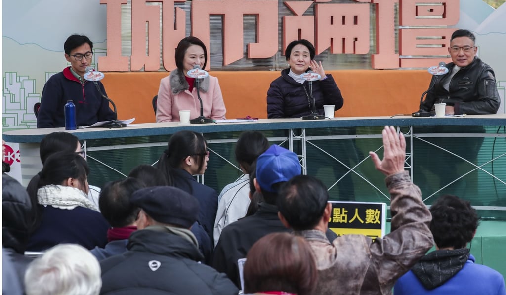 In a heated exchange on RTHK, Starry Lee (second from left) accused pan-democrats of stalling progress on less controversial issues such as medical reform. Photo: Jonathan Wong