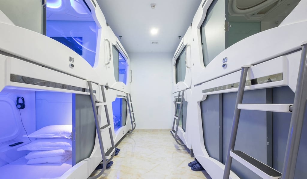 Sleep pods in Shenzhen’s Xingyu Space Capsule Hotel.