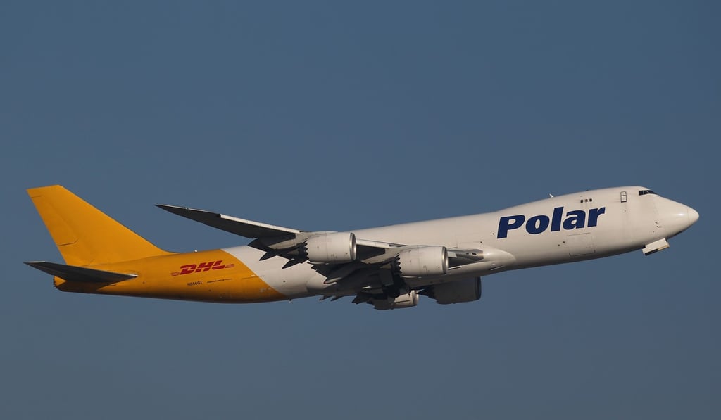 The Atlas Air Boeing 747-87UF freighter, with Polar livery, that had a near miss with Tiger’s Head on Lantau Island, in Hong Kong, in September. Picture: Daryl Chapman