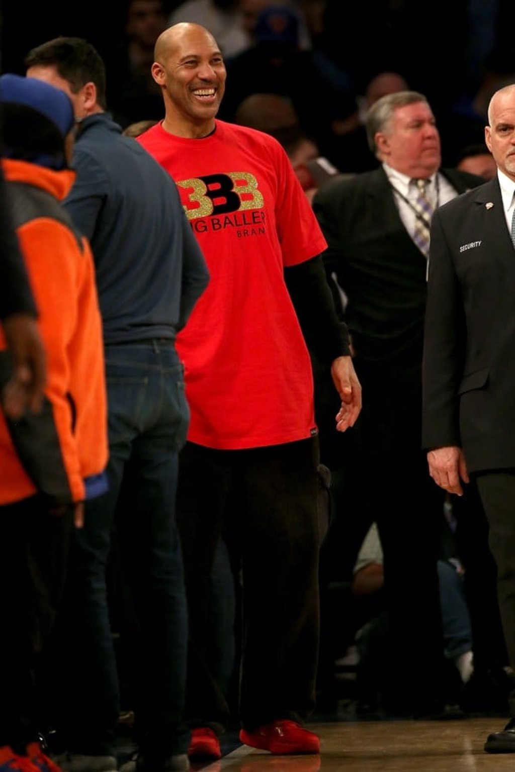 Lavar Ball watches in overtime as the New York Knicks take on the Los Angeles Lakers. Photo: AFP
