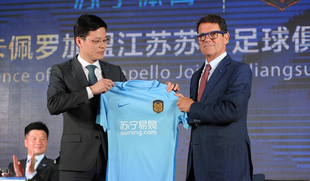Fabio Capello is unveiled as Jiangsu Suning coach in June. Photo: Reuters
