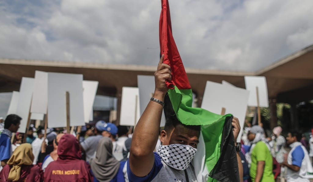 The rally against US President Donald Trump's decision to recognise Jerusalem as the capital of Israel, in Putrajaya, Malaysia, 22 December 2017. Photo: EPA