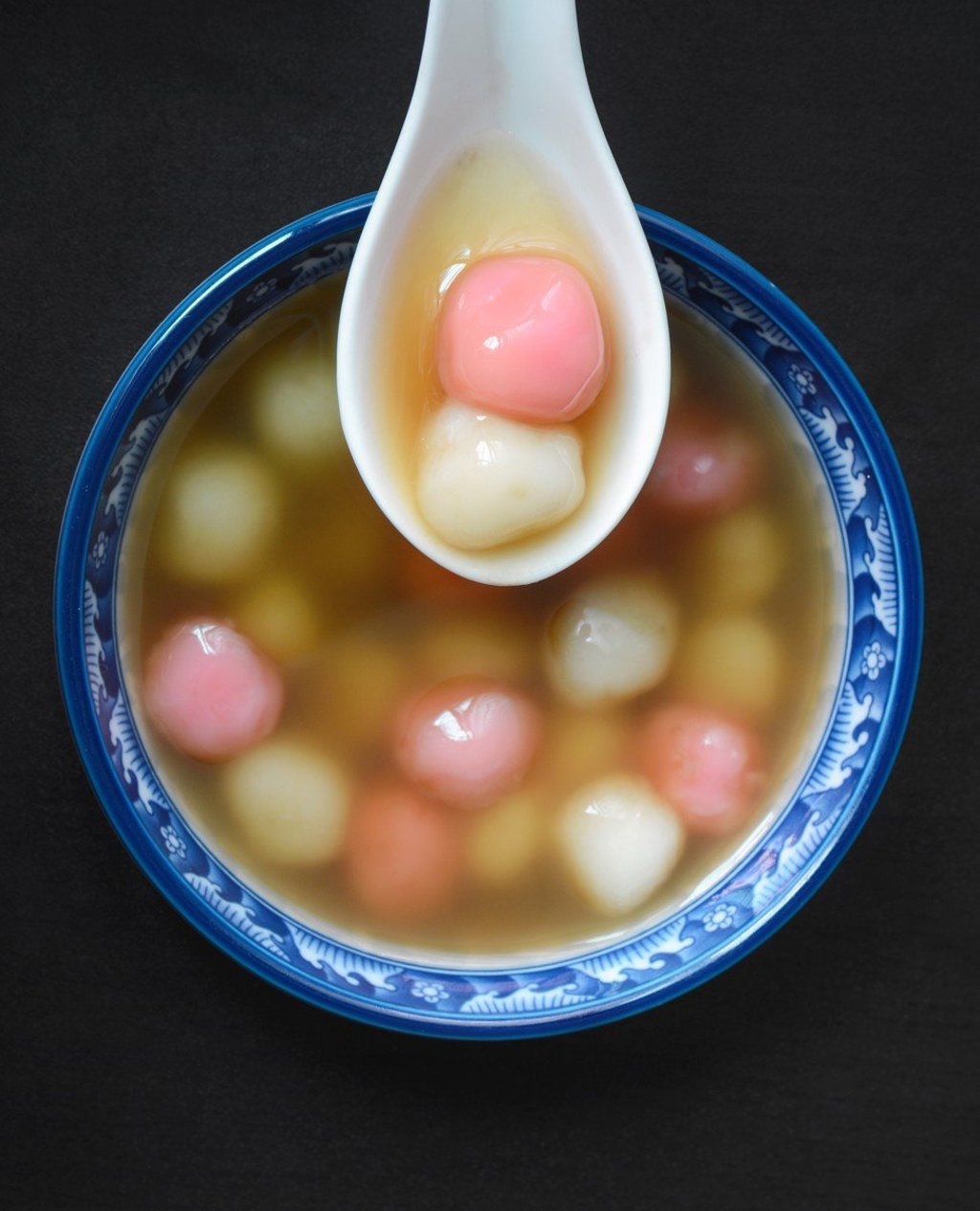 Sweet glutinous rice balls are served at winter solstice in southern China. Sweet glutinous rice balls are served at winter solstice in southern China.