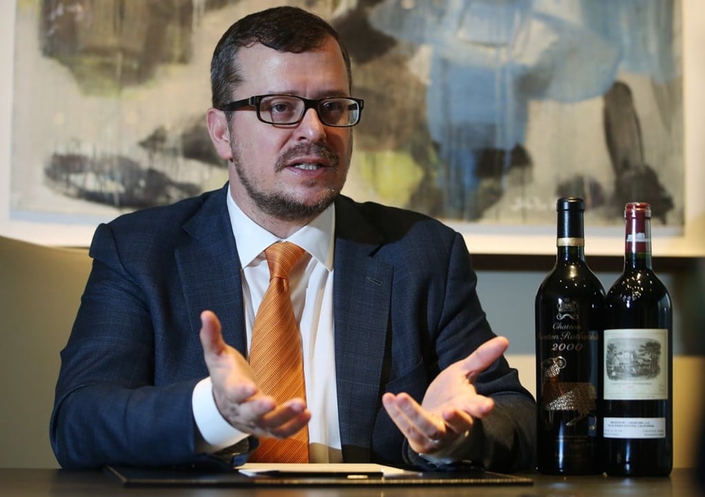 John Kapon, CEO of wine auction house Acker Merrall & Condit, on consumer trends in China’s wine auction industry. Grand Hyatt Hotel, Wan Chai. Photo: SCMP / David Wong