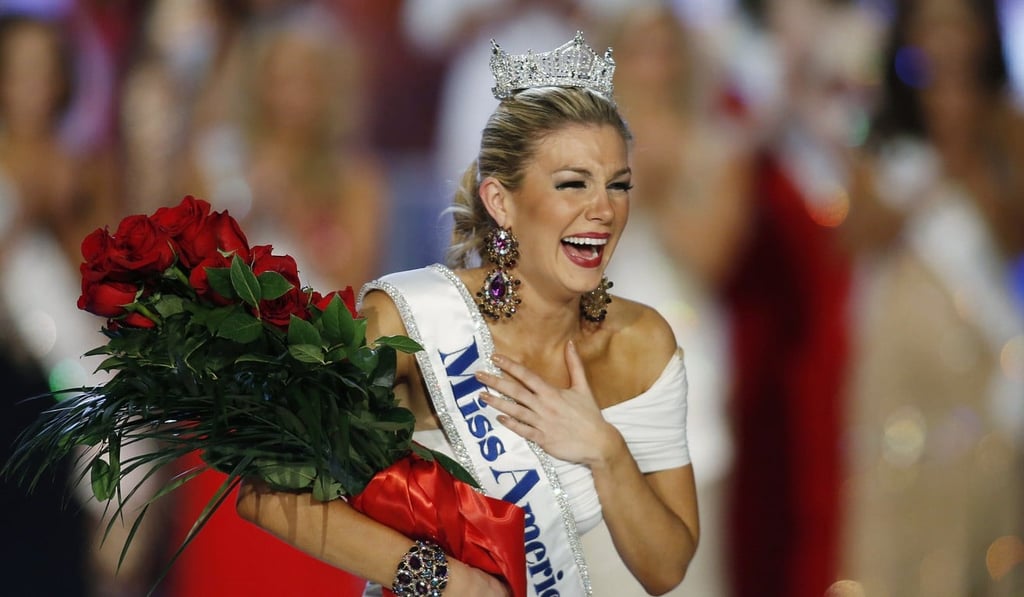Miss New York Mallory Hytes Hagan was crowned Miss America in 2013. Some former Miss Americas shamed in emails from the pageant’s chief executive are calling on him and other leaders of the Miss America Organisation to resign. Photo: AP