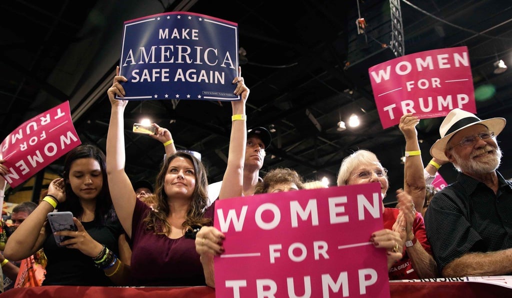 Supporters of US President Donald Trump cheer him at a rally in Phoenix, Arizona in August. Disdain and disillusionment with both parties in Washington was a driving factor behind Trump voters’ motivation. Photo: Reuters