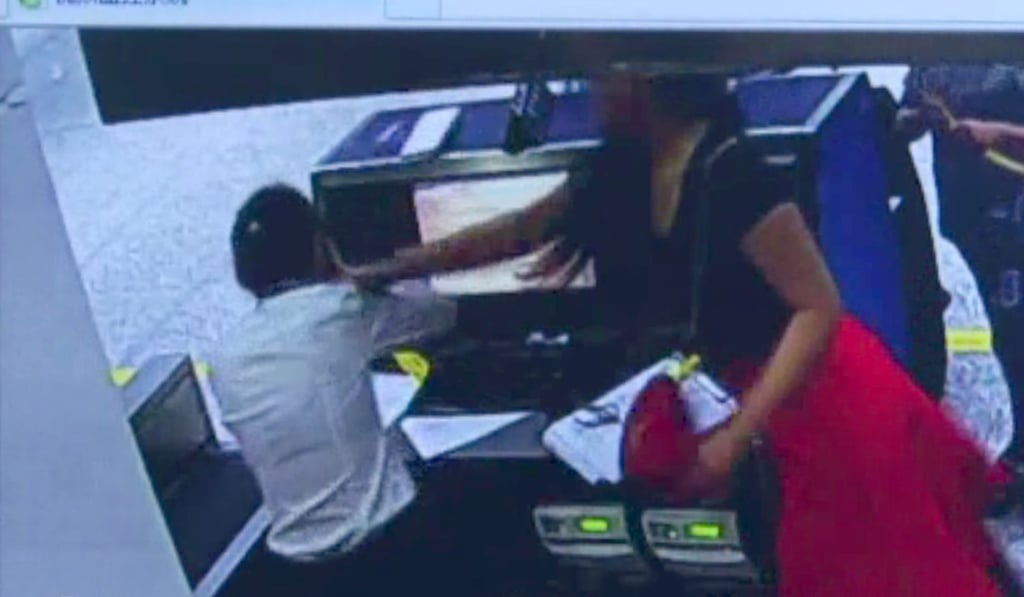 The woman was shown on surveillance camera footage striking the staff member. Photo: Handout