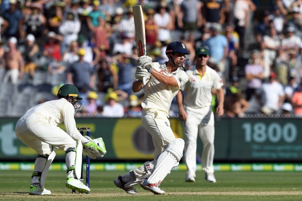 England batsman Alastair Cook pulls a ball away on the way to scoring his century against Australia on the second day of the fourth Ashes cricket test match at the MCG in Melbourne. Photo: AFP England batsman Alastair Cook pulls a ball away on the way to scoring his century against Australia on the second day of the fourth Ashes cricket test match at the MCG in Melbourne. Photo: AFP