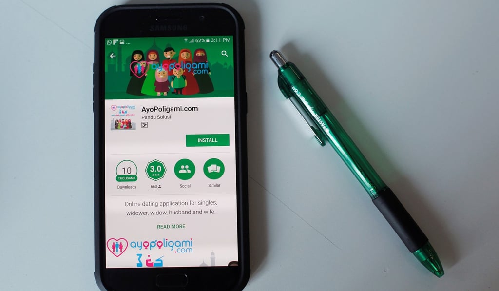 The AyoPoligami dating app. Photo: Reuters