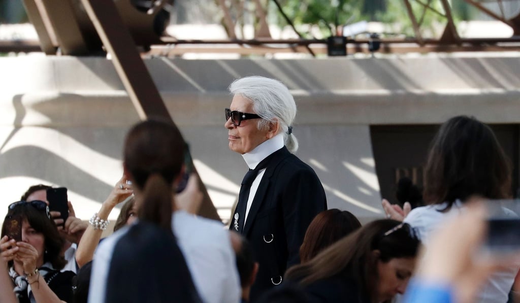 Karl Lagerfeld was awarded the Grand Vermeil medal in Paris. Photo: AFP