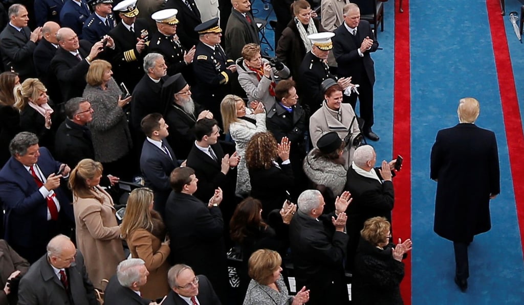 Then US president-elect Donald Trump arrives for his inauguration ceremonies in Washington on January 20. Photo: Reuters