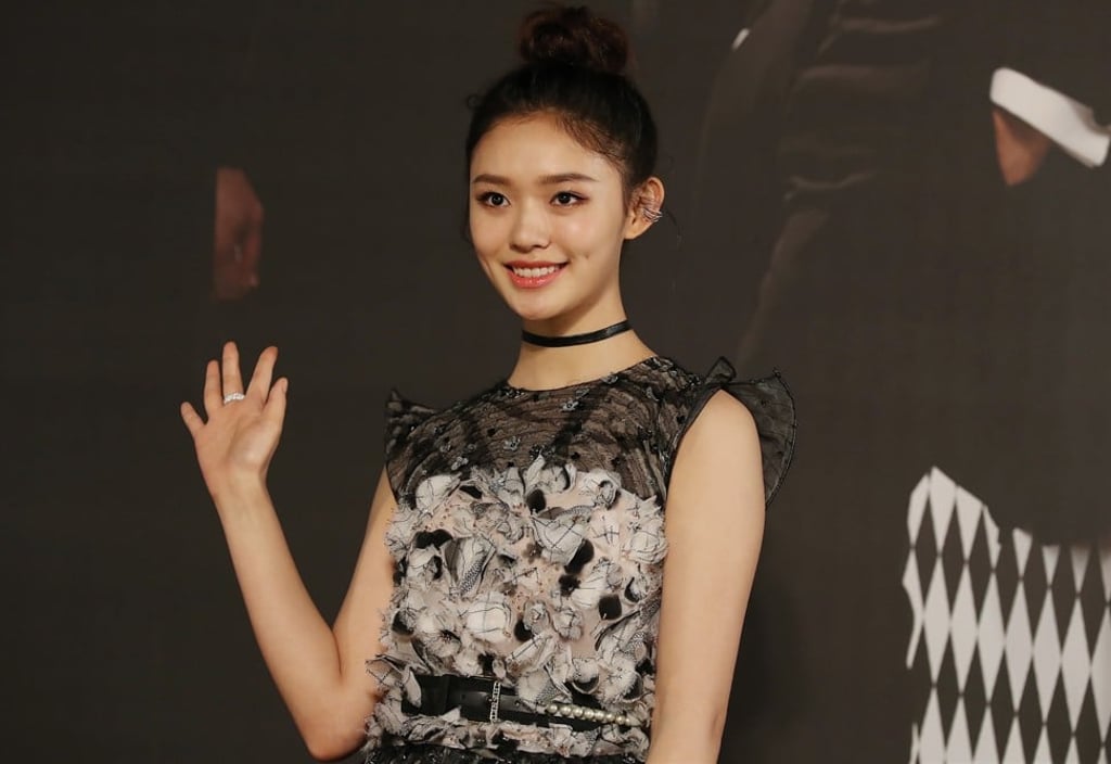 Actress Lin Yun arrives red carpet at 36th Hong Kong Film Awards Presentation Ceremony in Tsim Sha Tsui.