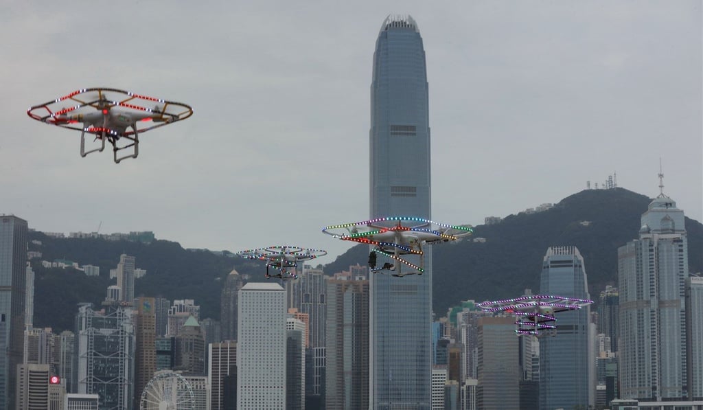 Drones were used for light shows in Hong Kong last year. Photo: Felix Wong