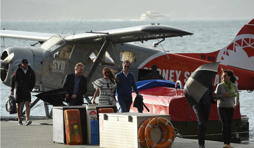 File photo of Pippa Middleton, younger sister of Britain’s Duchess of Cambridge, and her husband James Matthews arriving at Rose Bay Wharf in Sydney by a sea plane operated by Sydney Seaplanes. Photo: AFP