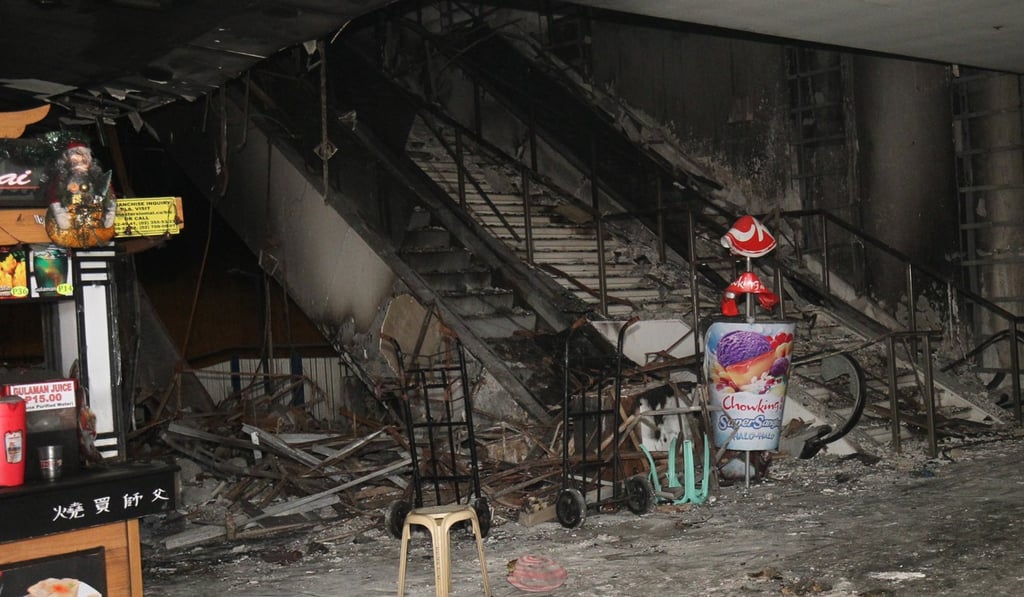 A view of the gutted shopping centre. Photo: Reuters