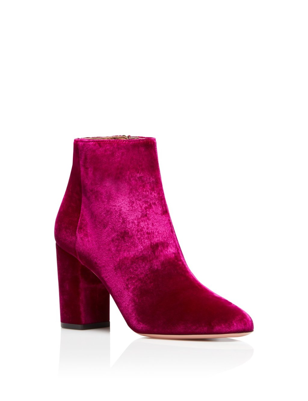 Aquazzura’s velvet ankle boot.