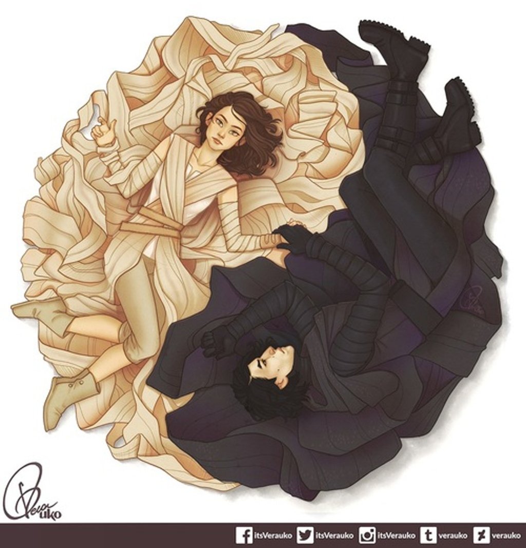 Fans have been creating artwork to show Kylo Ren and Rey as yin and yang. Photo: ItsVeraulo Fans have been creating artwork to show Kylo Ren and Rey as yin and yang. Photo: ItsVeraulo