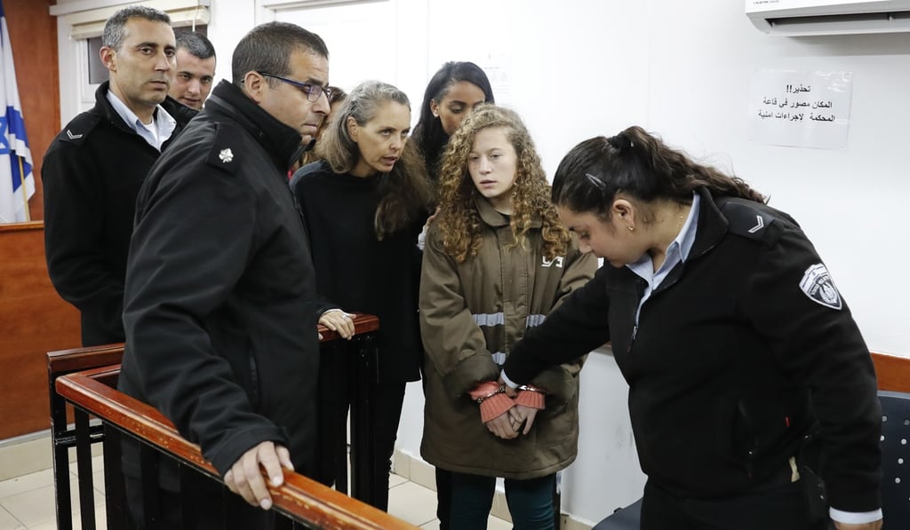 The Lion City banned a film about Ahed Tamimi, 16, in handcuffs, because it would cause ‘disharmony’. Photo: AFP The Lion City banned a film about Ahed Tamimi, 16, in handcuffs, because it would cause ‘disharmony’. Photo: AFP