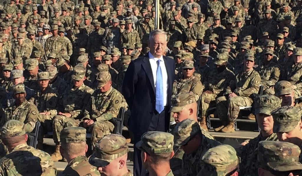The office of Defense Secretary Jim Mattis (pictured at Guantanamo Bay in December) is being challenged in the legal action. Photo: AP