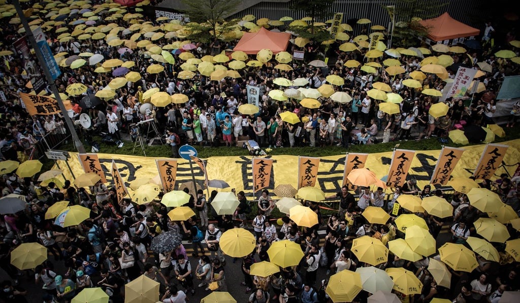 Protesters in Hong Kong during the 79-day pro-democracy Occupy movement of 2014. Photo: AFP