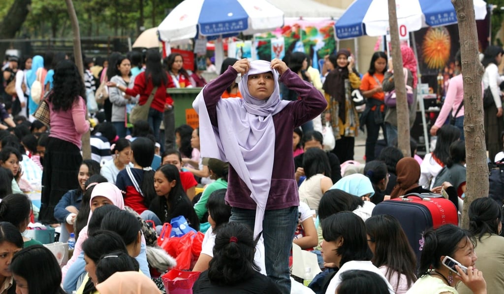 Domestic workers gathering at Victoria Park in Hong Kong. Photo: Martin Chan