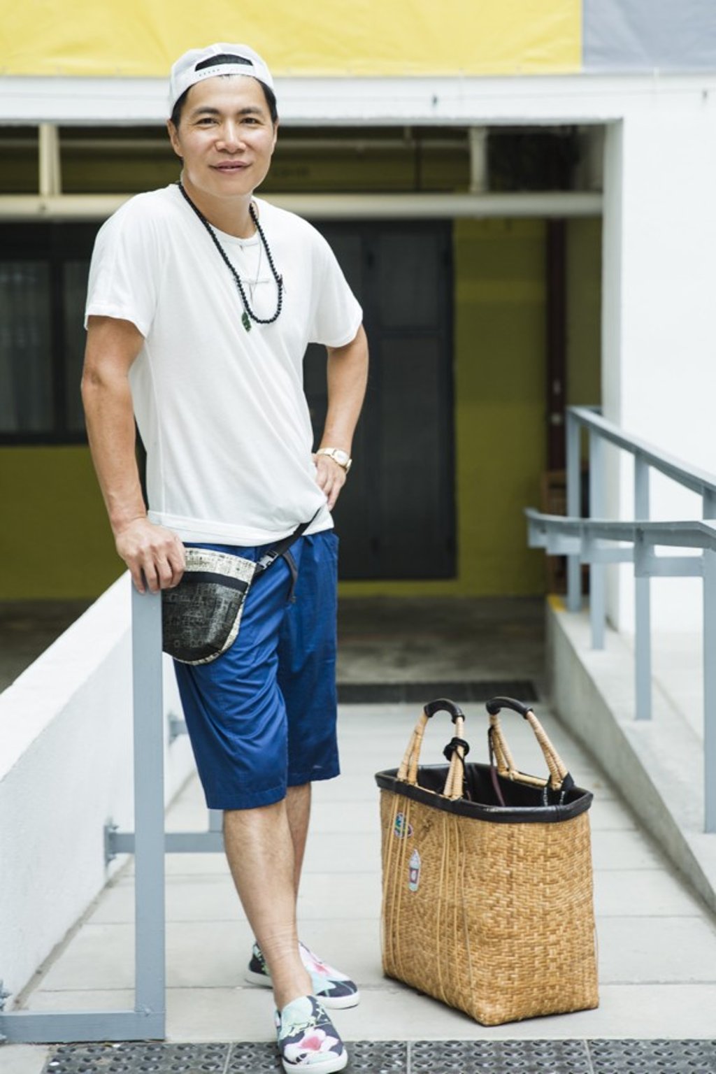 Young prefers shorts for work. Photo: Michelle Wong Young prefers shorts for work. Photo: Michelle Wong