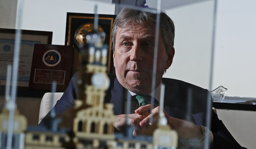 HKU’s outgoing vice chancellor Peter Mathieson said he had conversations with Beijing’s local liaison office ‘all the time’. Photo: Nora Tam