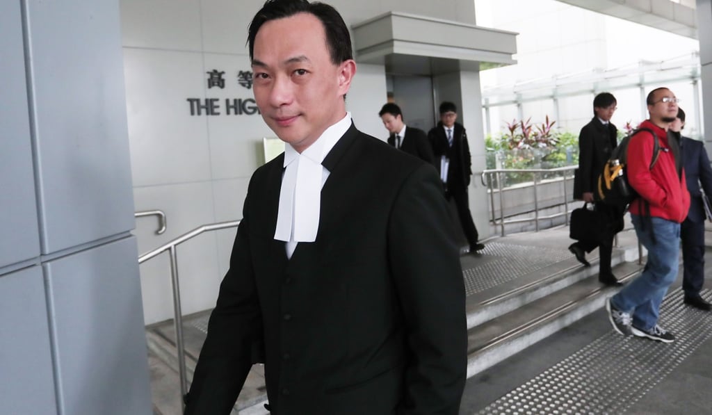 Barrister Hectar Pun, representing the trio, arrives at the High Court in Admiralty. Photo: Jonathan Wong