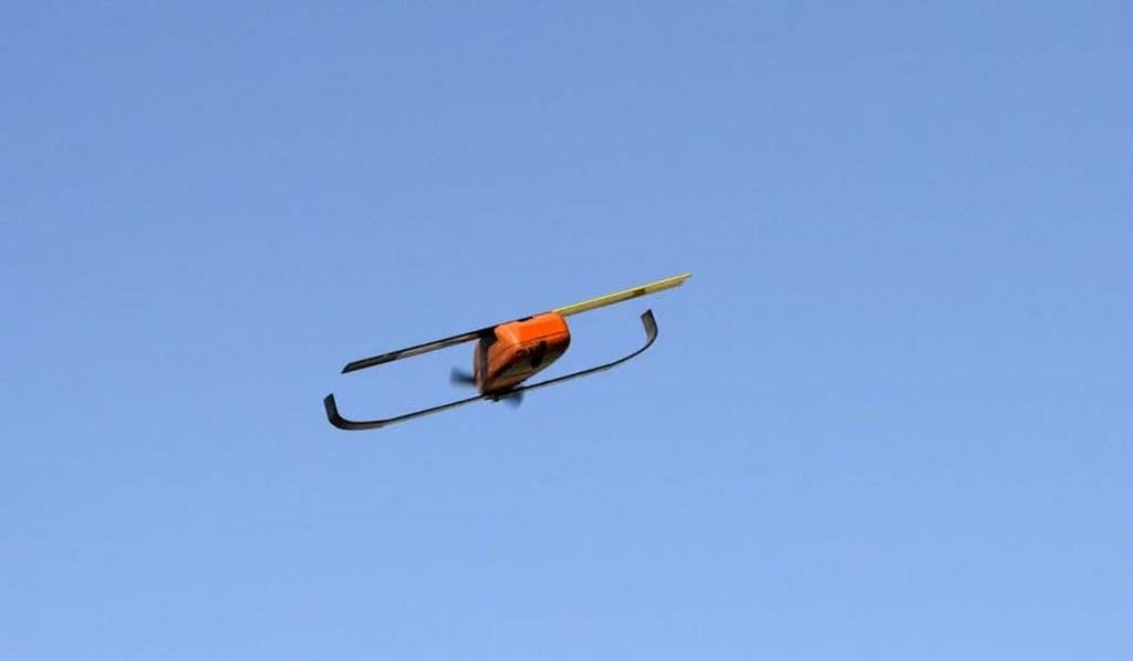 A Perdix micro-drone in flight. The Pentagon successfully released a swarm of more than 100 such drones in October 2016. Photo: US Department of Defence