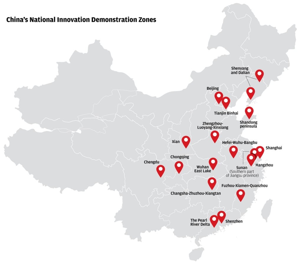 China’s high tech zones. SCMP Graphics