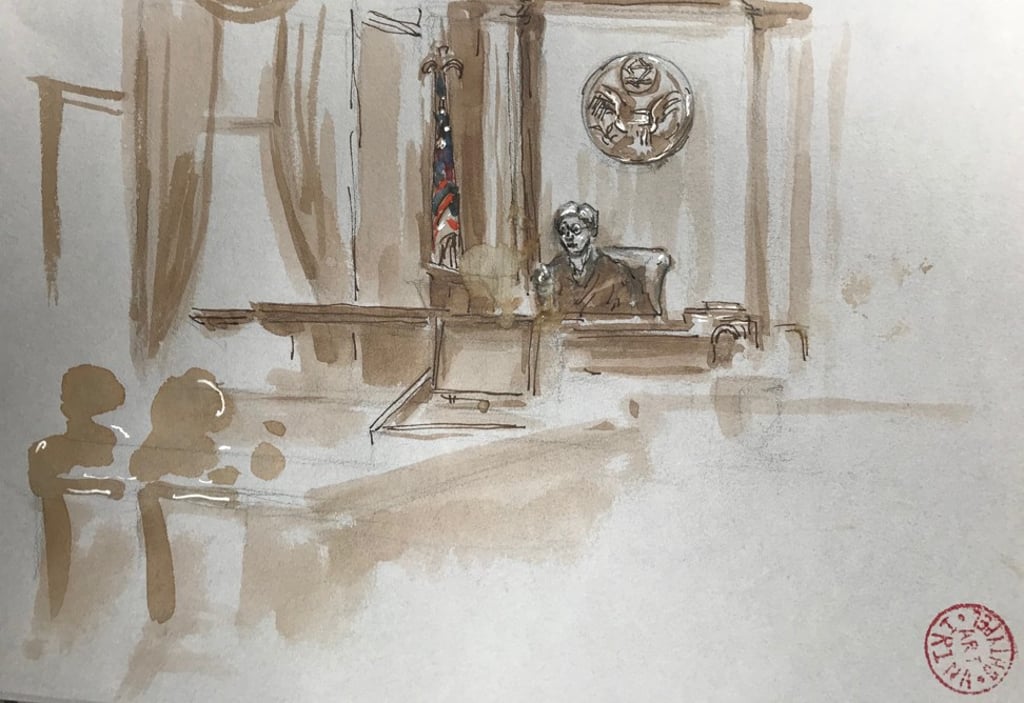 New York judge Katherine Forrest has tentatively set the start of the trial for Patrick Ho for sometime in January 2019. Sketch by Nikira