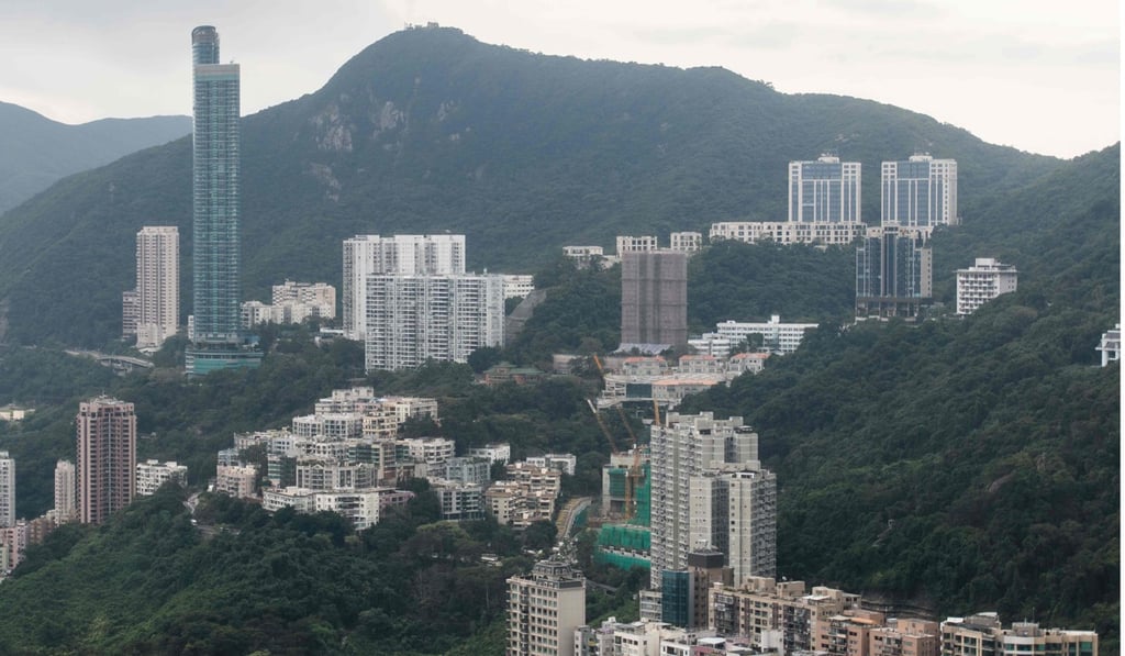 Property on The Peak, which includes the luxury Mount Nicholson development (top right) tends to be the most expensive in Hong Kong. Photo: AFP