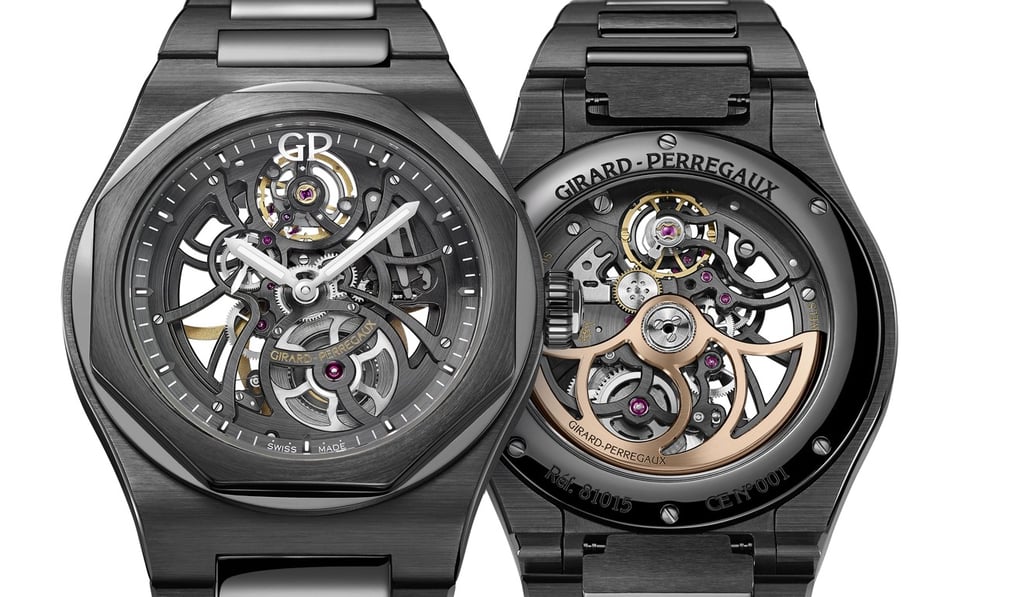 Girard-Perregaux Laureato Skeleton Ceramic, front and back Girard-Perregaux Laureato Skeleton Ceramic, front and back